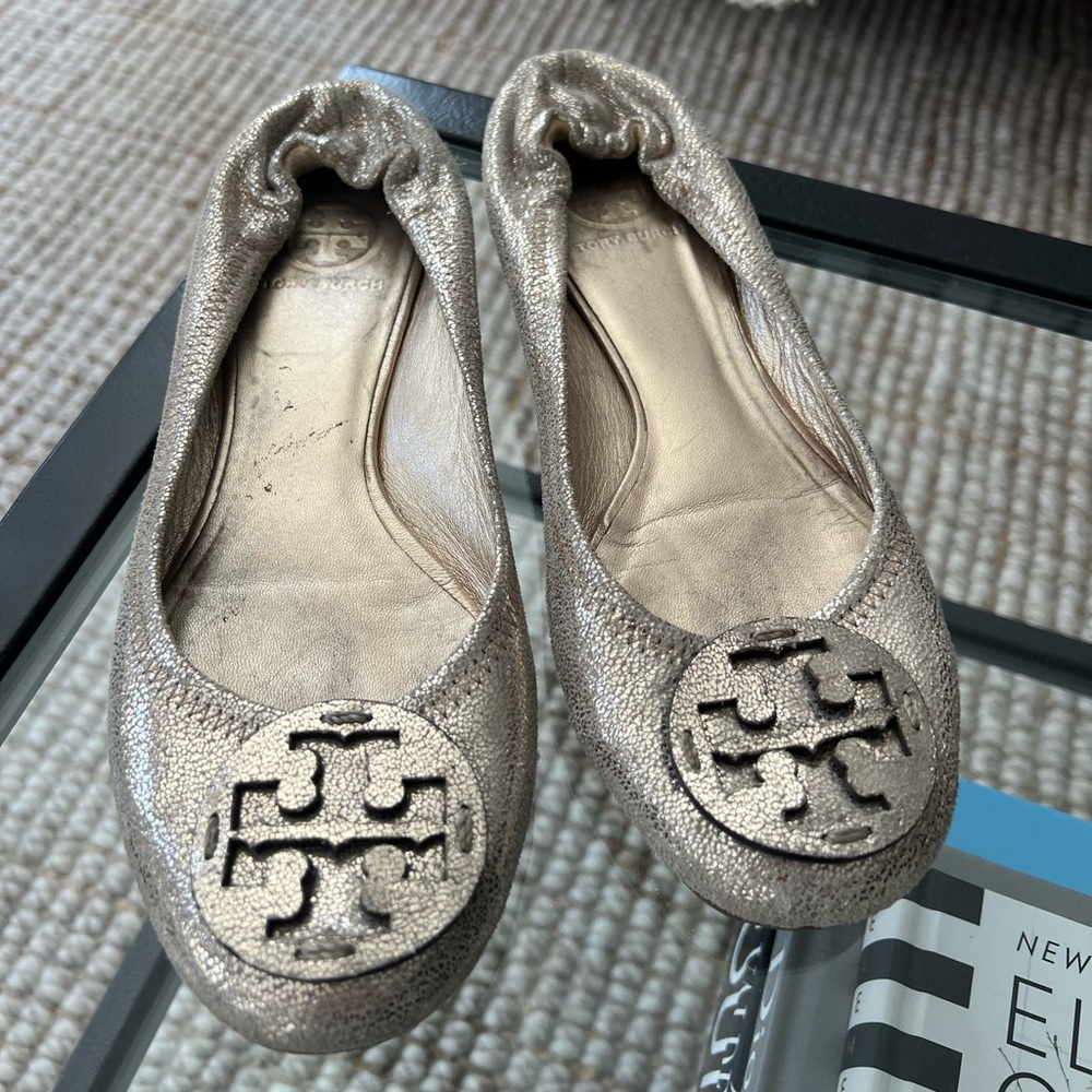 Tory Burch Reva flats Gold size 8